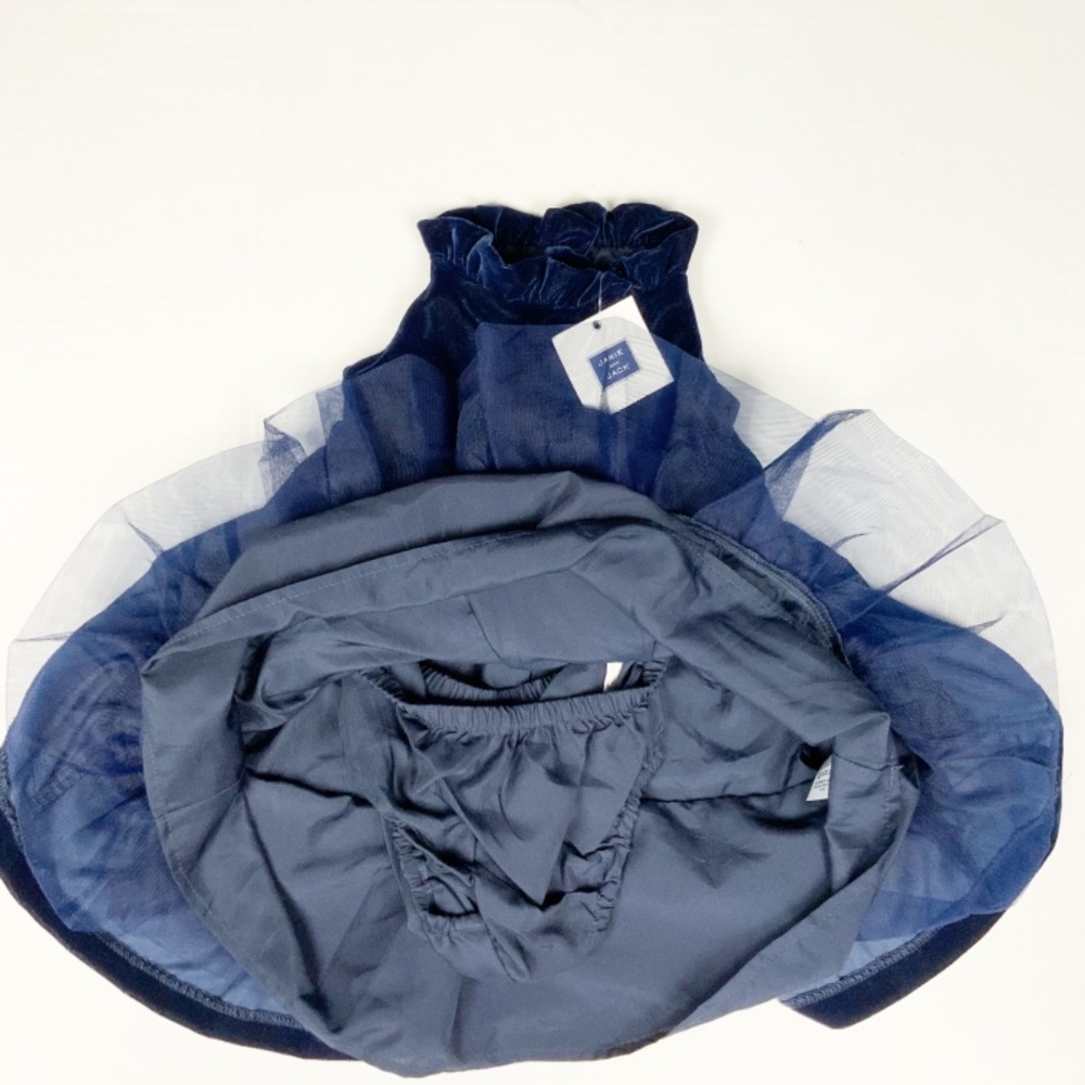 HOLIDAY DRESS NWT JANIE & JACK VELVET DRESS, SIZE 6-12 MONTHS - Picture 3 of 5
